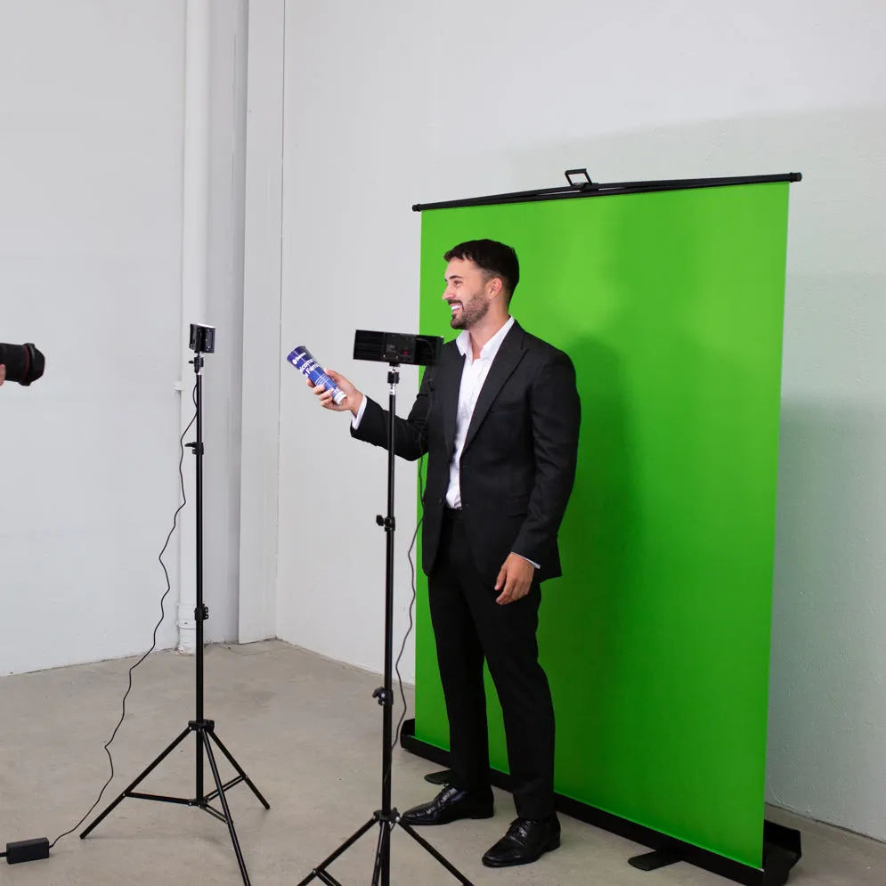 Spectrum 'LiveStream Master' Pull Up Chroma Key Green Screen Backdrop for Video (148cm x 190cm)