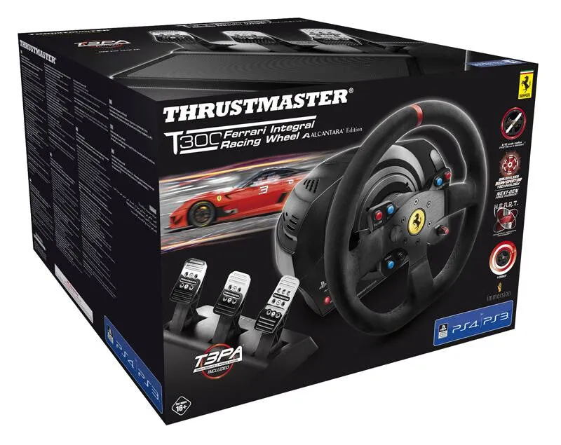 Thrustmaster T300 Ferrari Integral Racing Wheel Alcantara Edition Black USB Steering wheel   Pedals PC, PlayStation 4, Playstation 3