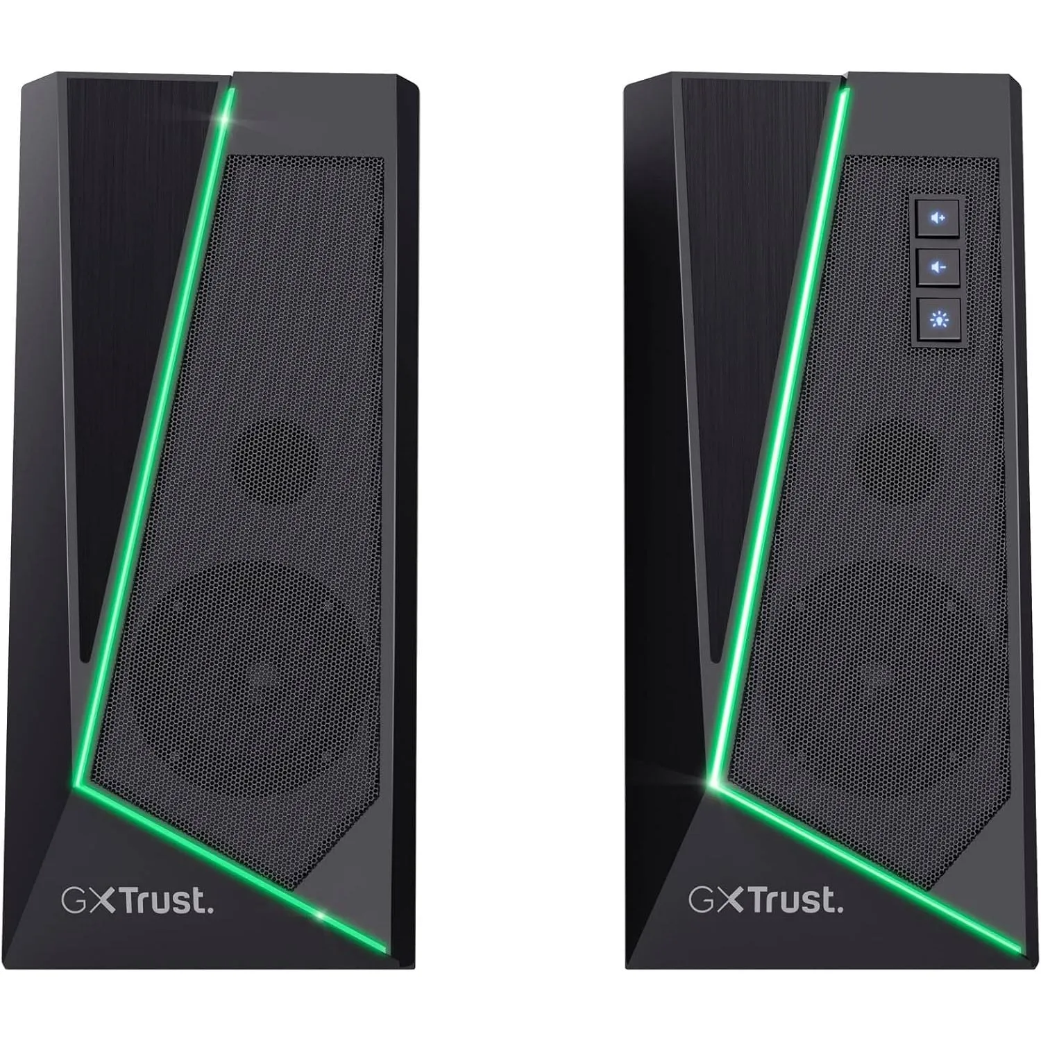 Trust Gaming GXT 609 Zoxa 2.0 PC Speakers, 12W, RGB Lighting, USB Powered, 3.5mm AUX, Volume Control, Stereo Speakers for Desktop & Laptop - Black