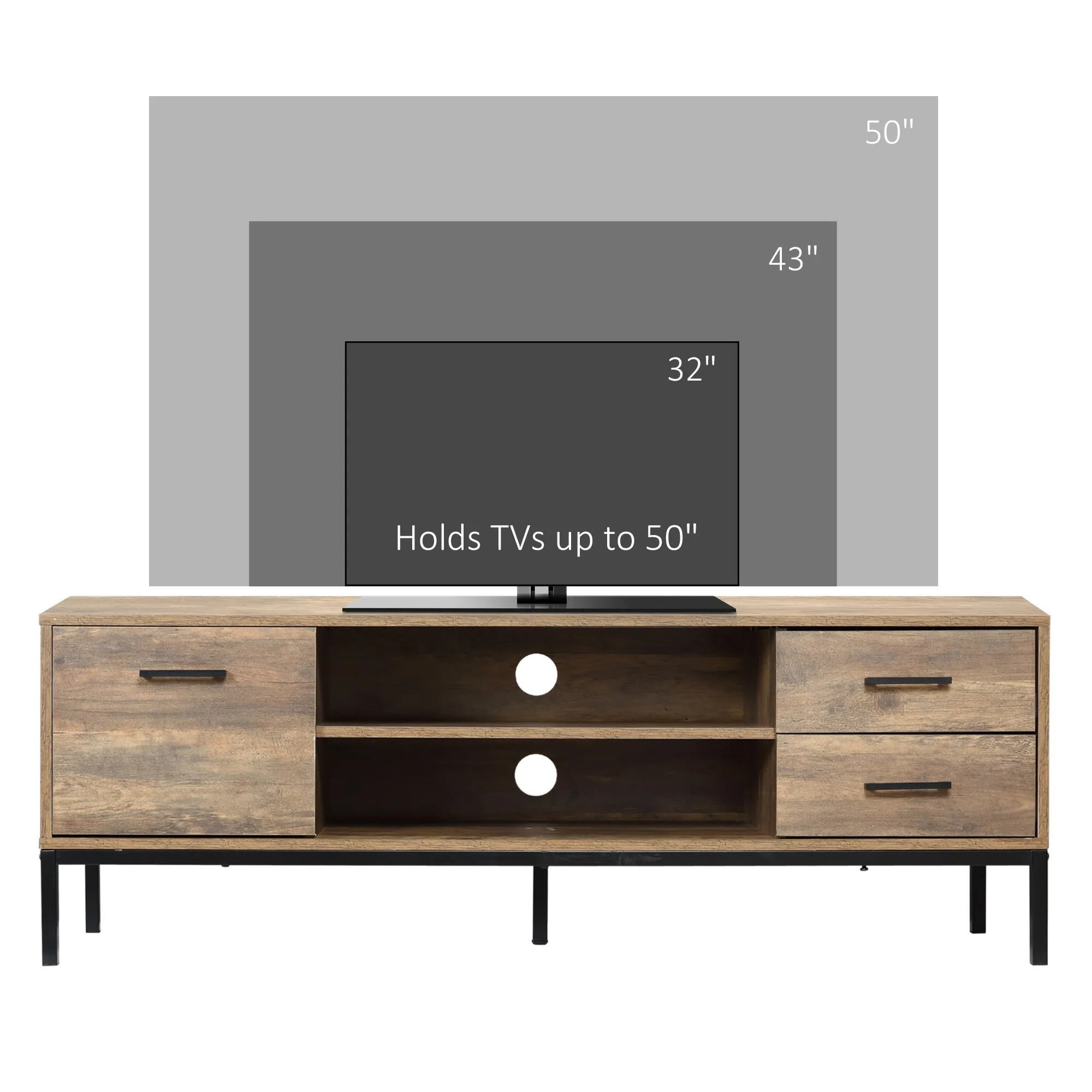TV Stand for TV up to 50 Inches with Storage Coffee