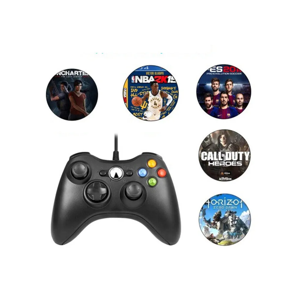 US 1-2 Pack Wired Controller USB For Compatible With Xbox 360/ Windows 7 8 10 11