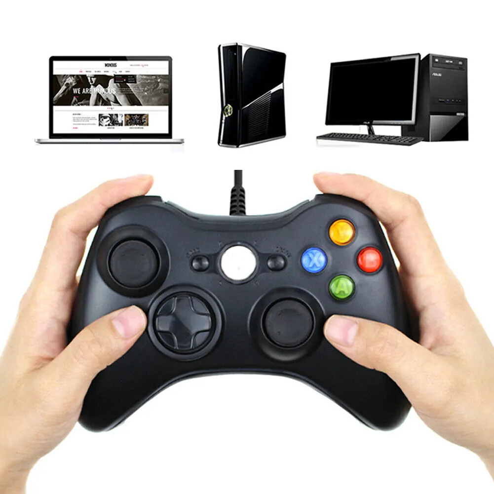 US 1-2 Pack Wired Controller USB For Compatible With Xbox 360/ Windows 7 8 10 11