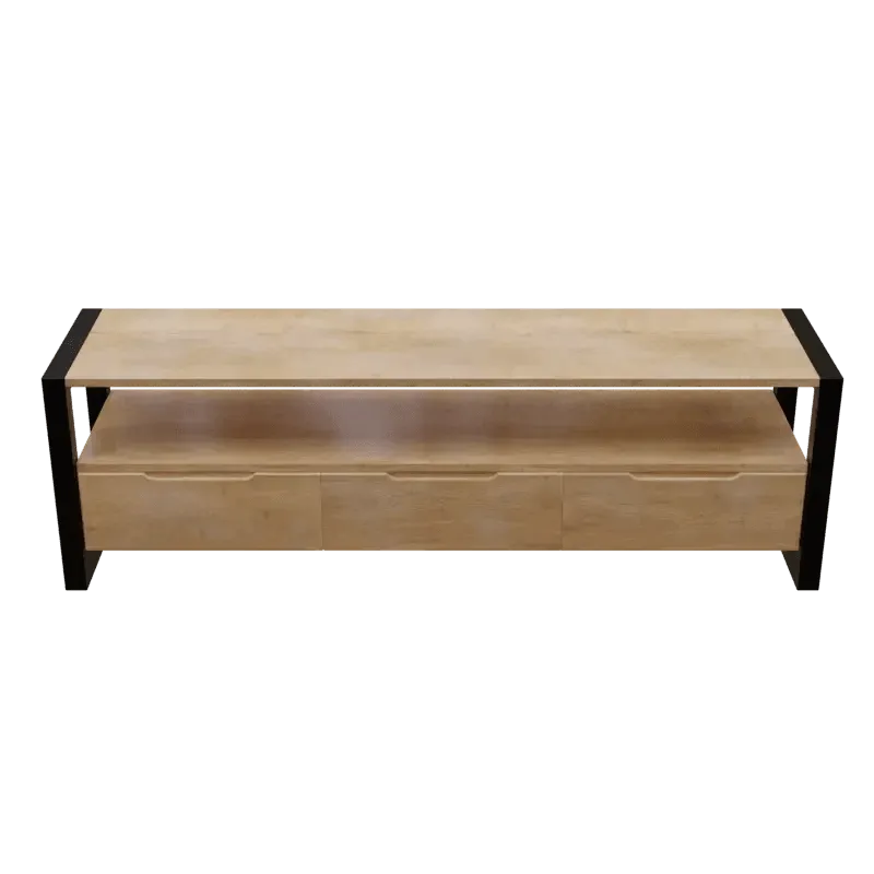 Walton TV Unit With Storage Space & Drawers in Large Size in Wooden Texture