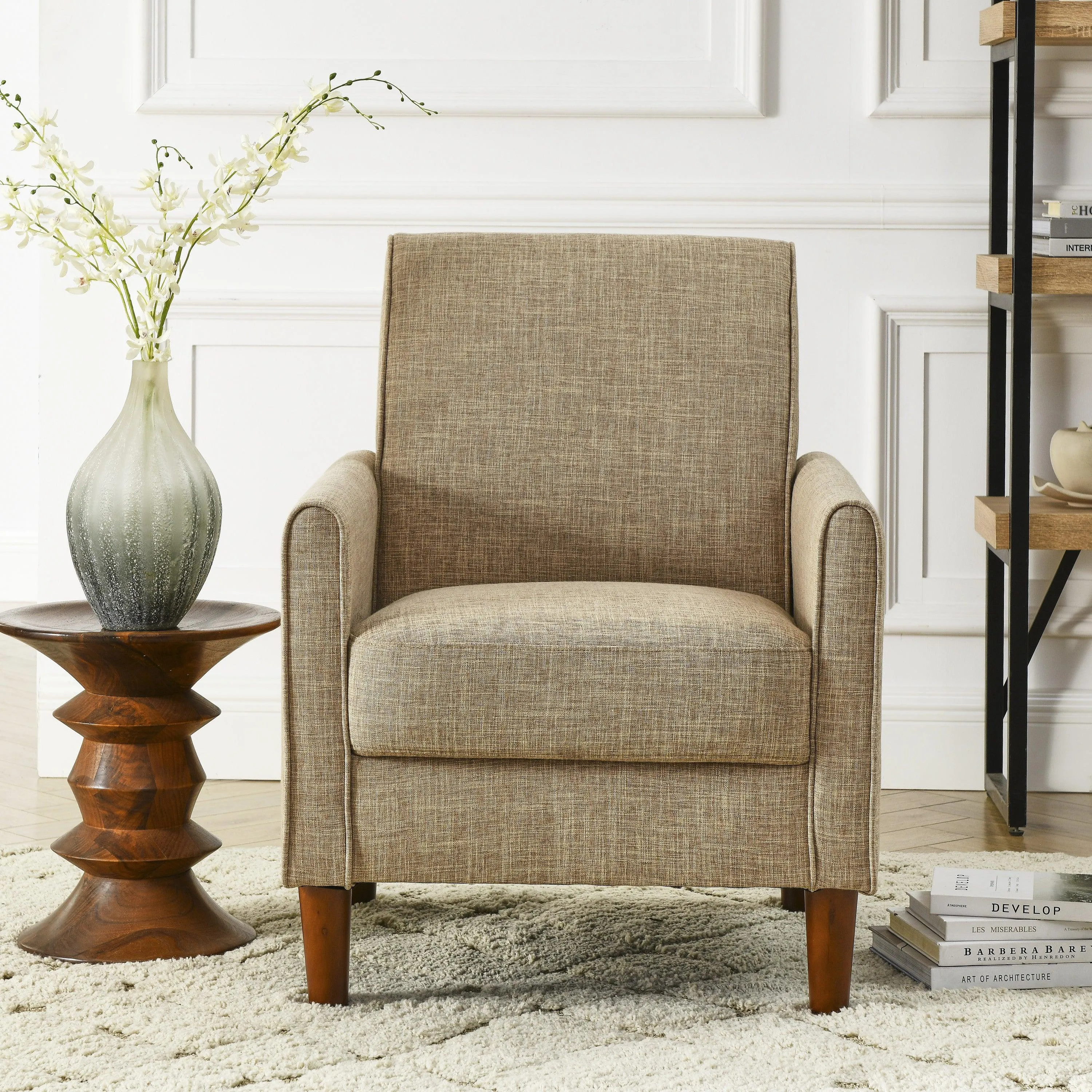 WIIS' IDEA Modern Armchair Sofa With Comfy For Living Room - Yellow