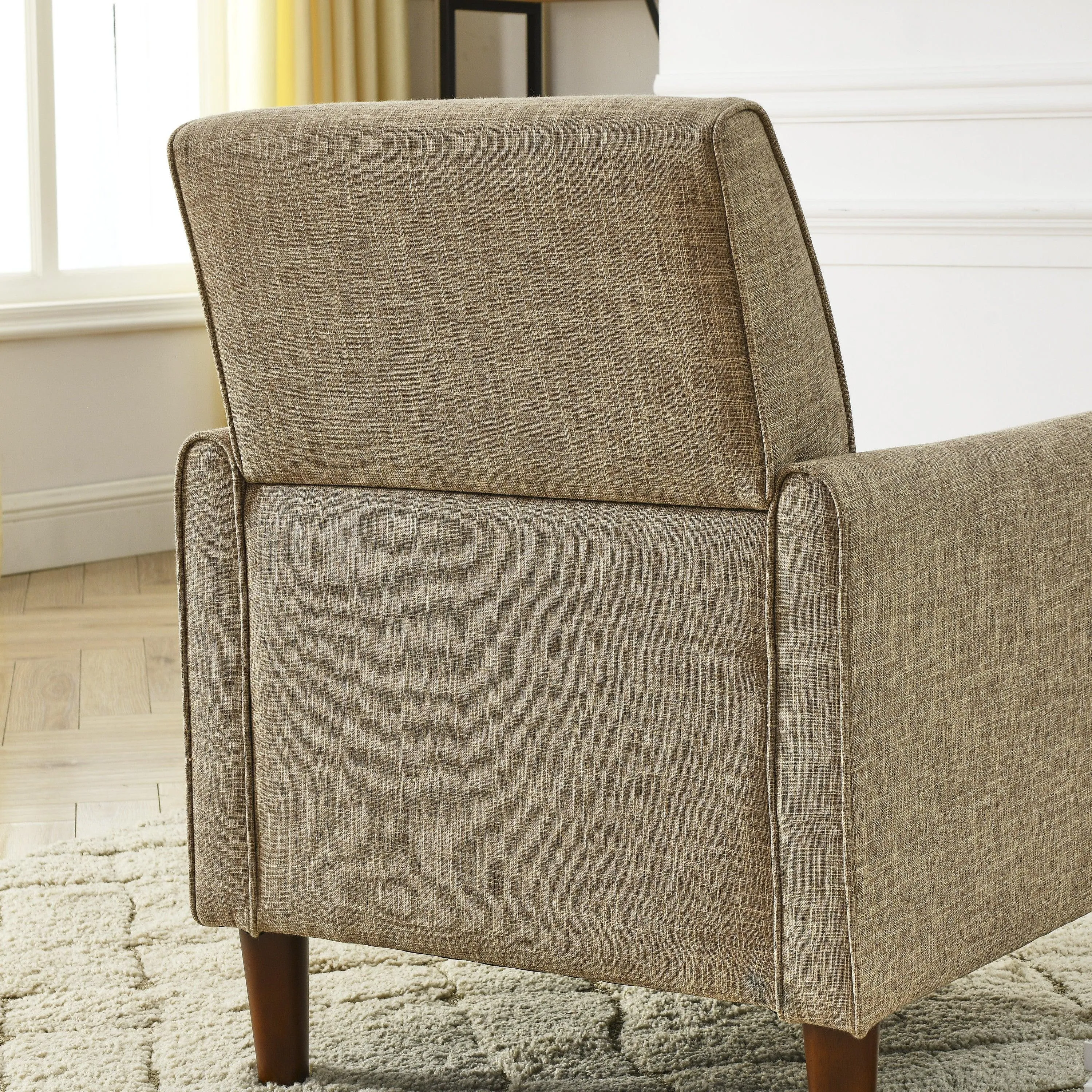 WIIS' IDEA Modern Armchair Sofa With Comfy For Living Room - Yellow
