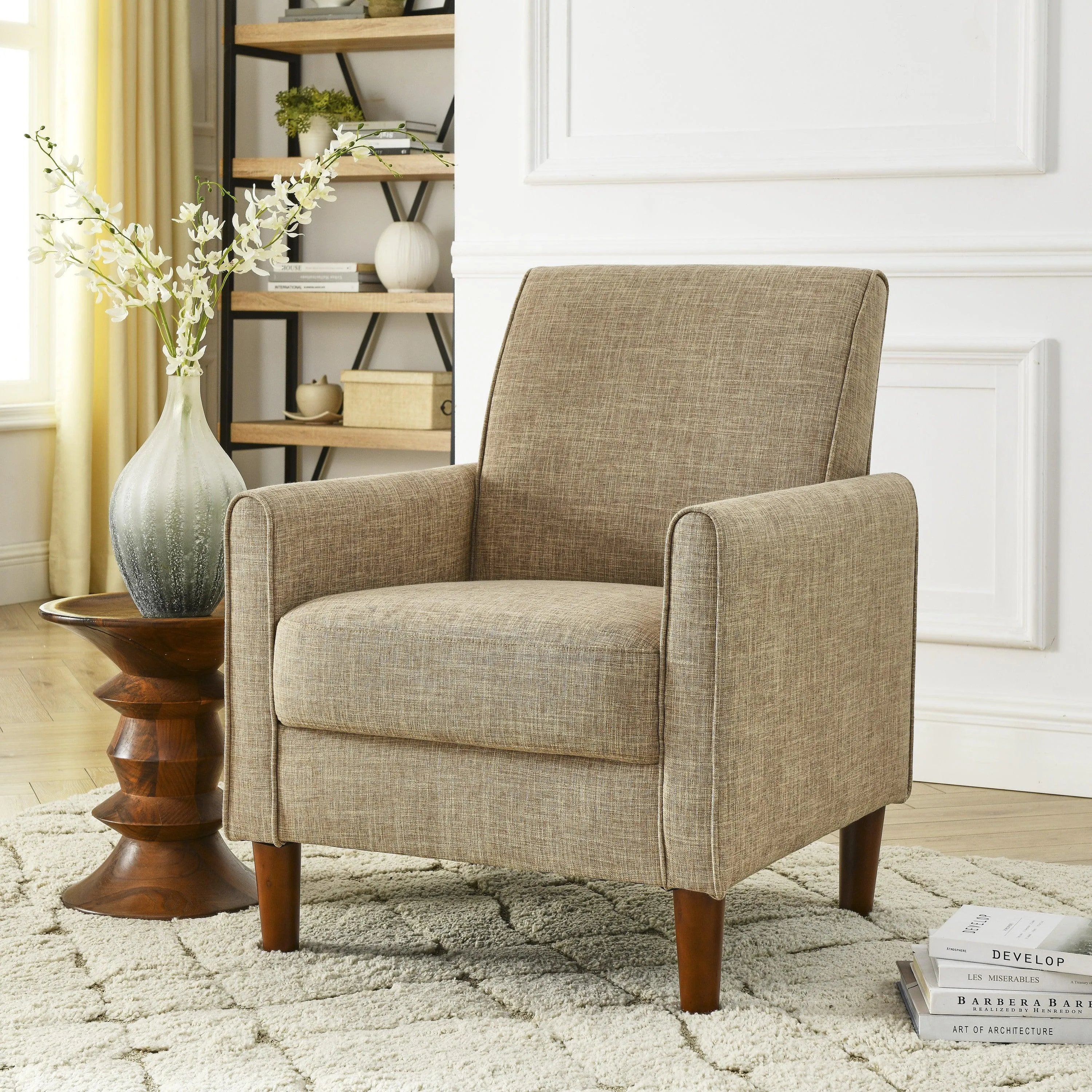WIIS' IDEA Modern Armchair Sofa With Comfy For Living Room - Yellow