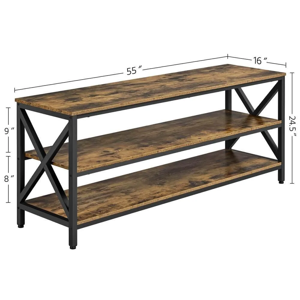 Yaheetech TV Stand Rustic Brown